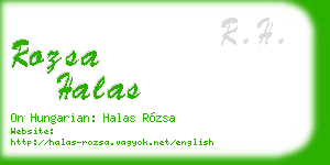 rozsa halas business card